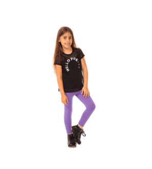 Dziewczęce miękkie w dotyku elastyczne legginsy fioletowe, 98, 134, 146