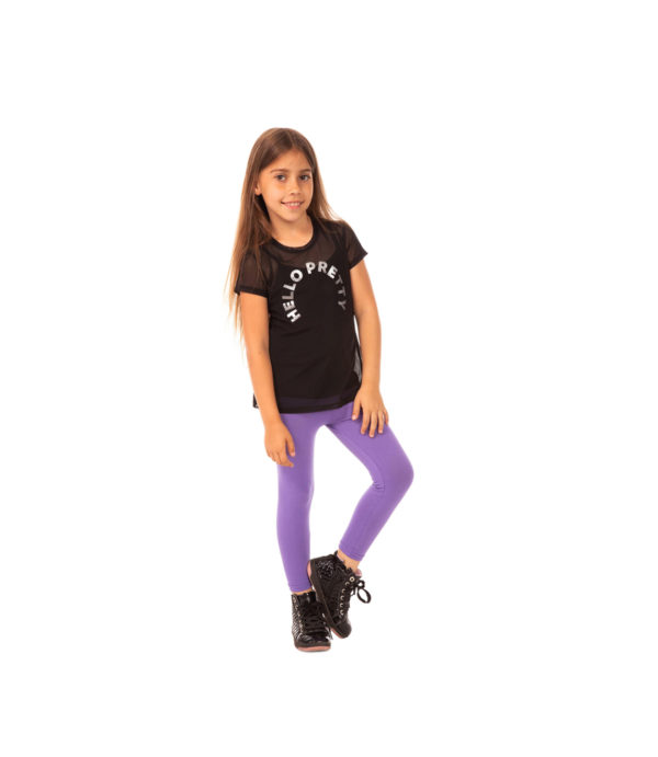 Dziewczęce miękkie w dotyku elastyczne legginsy fioletowe, 98, 134, 146