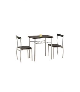 Zestaw stół + 2 krzesła do jadalni lub taras czarny WENGE