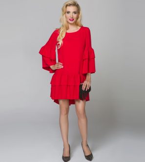 Modna czerwona sukienka Luciana