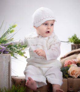 Ubranko białe do chrztu dla chłopca, komfort noszenia 100% Bawełna